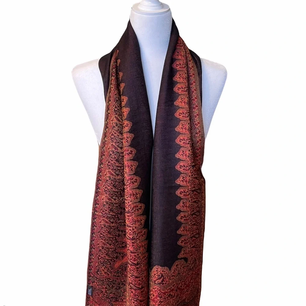 Beautiful Pashmina Style Border Pattern Scarf/ Shawl NEW